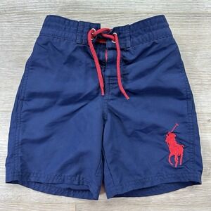 Polo Ralph Lauren 4/4T Big Pony Navy Board Shorts Swim Trunks Pool Beach